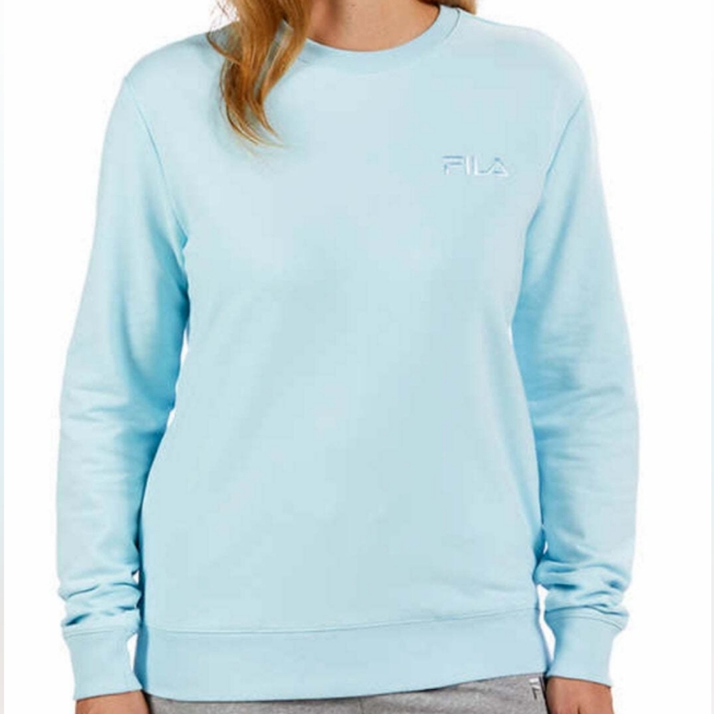 FILA light blue crew neck pull over sweater, size L